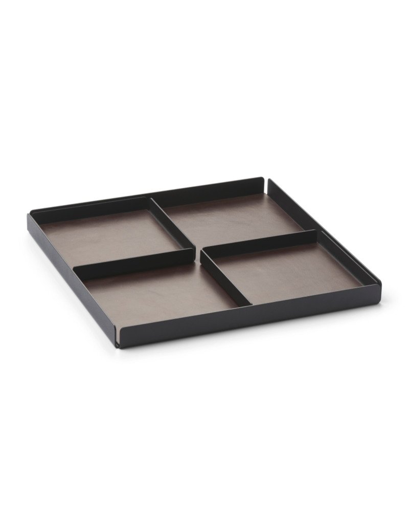 bureau Set of 3 Black Brown Pockets Rest Organiser Tray