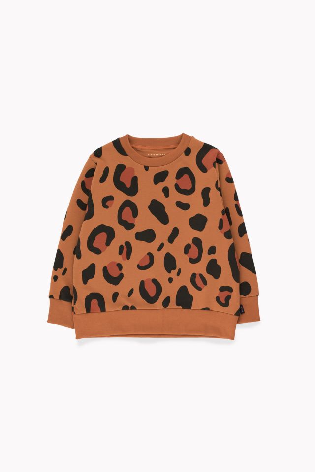 Tinycottons Brown Round Neck Animal Print Sweatshirt