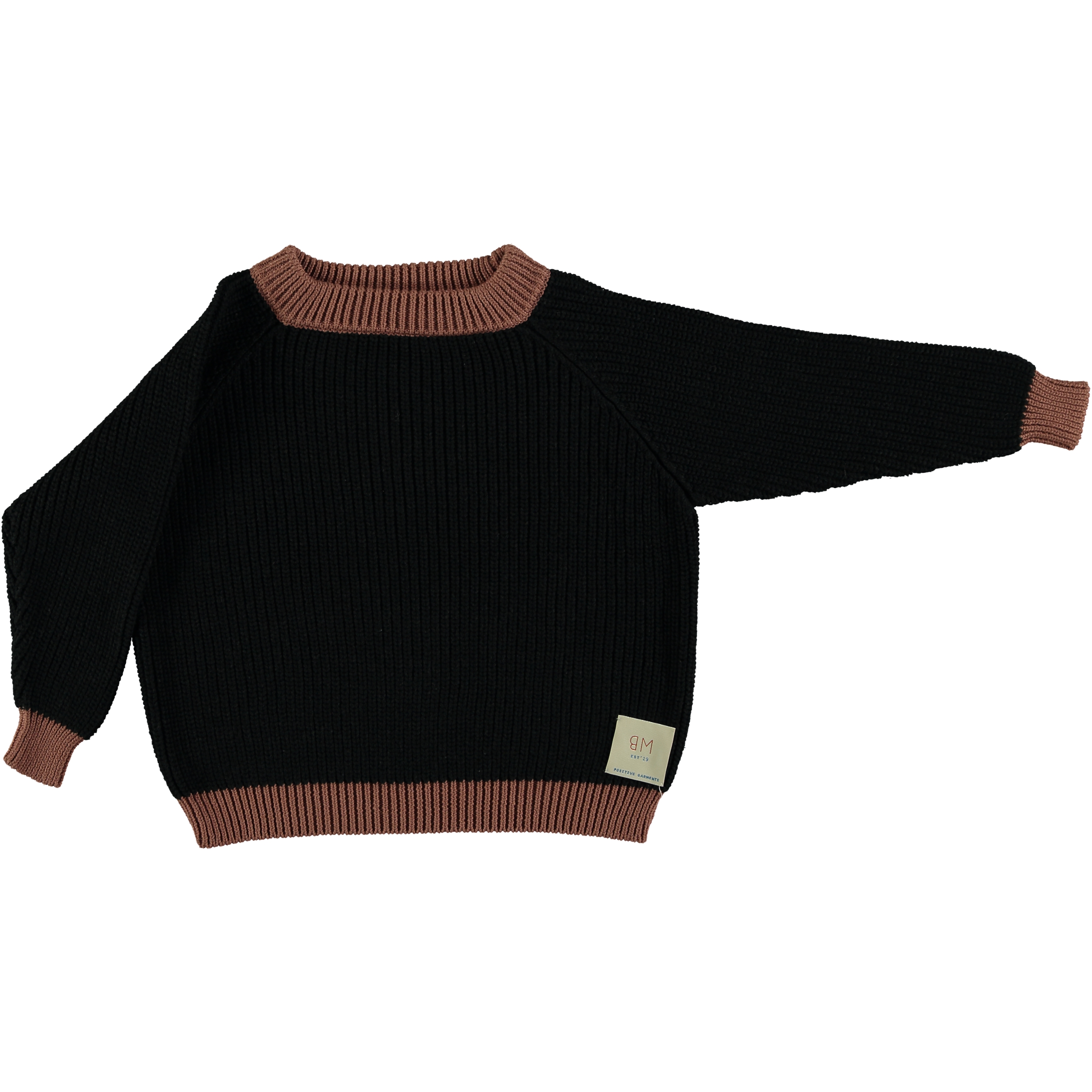 bonmot organic Black Plain Crew Jumper