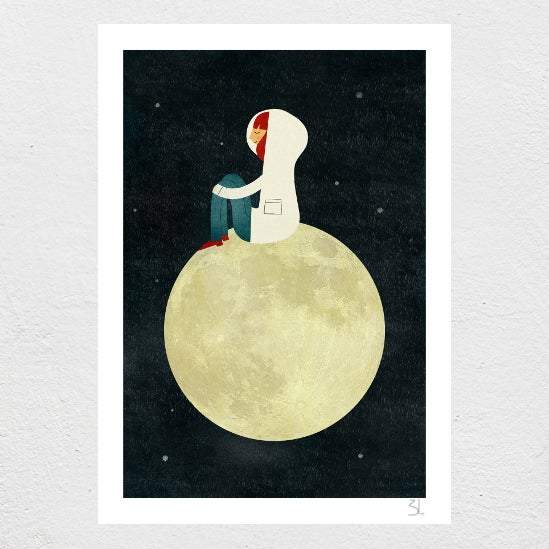 Blanca Gomez On The Moon Print A4