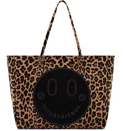 Hill & Friends Slouchy Tote Bag In Natural Leopard-Black