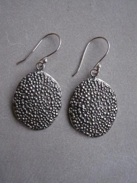 CollardManson Textured Oval 925 Silver Earrings