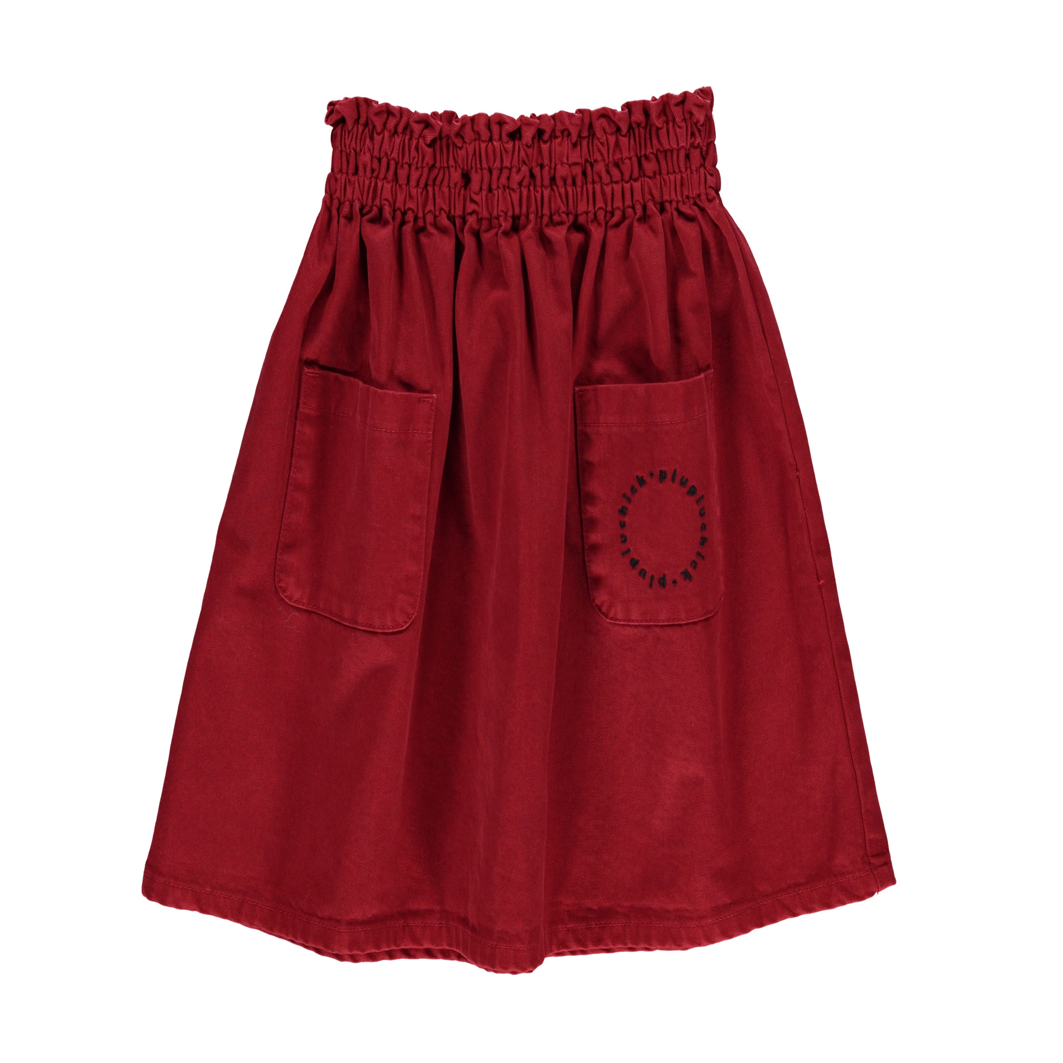 Piupiuchick Red Long Skirt with Front Pockets