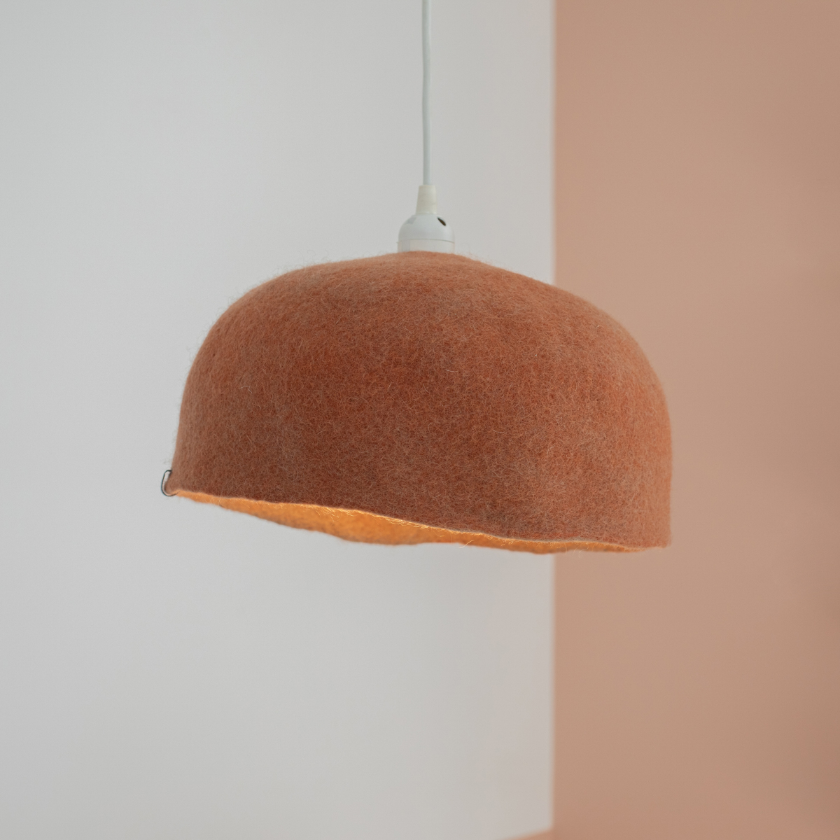 Muskhane Small Pink Felt Reversible Lampshade