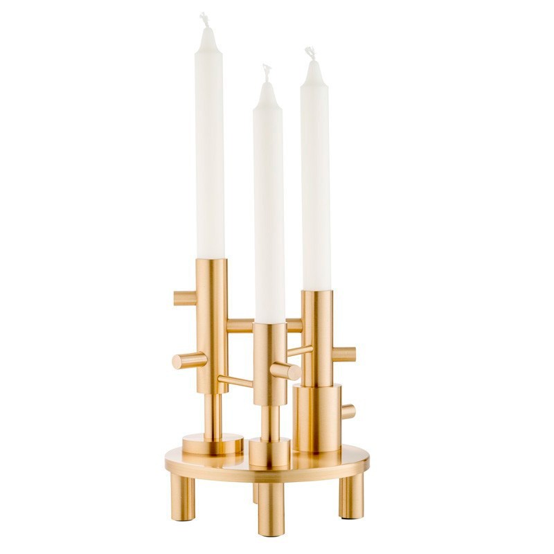 Fritz Hansen Large Gold Candleholder