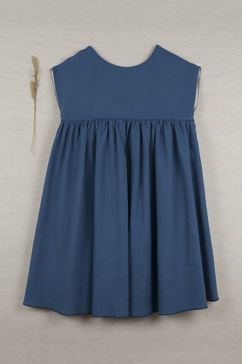 Popelin Blue Reversible Yoke Dress