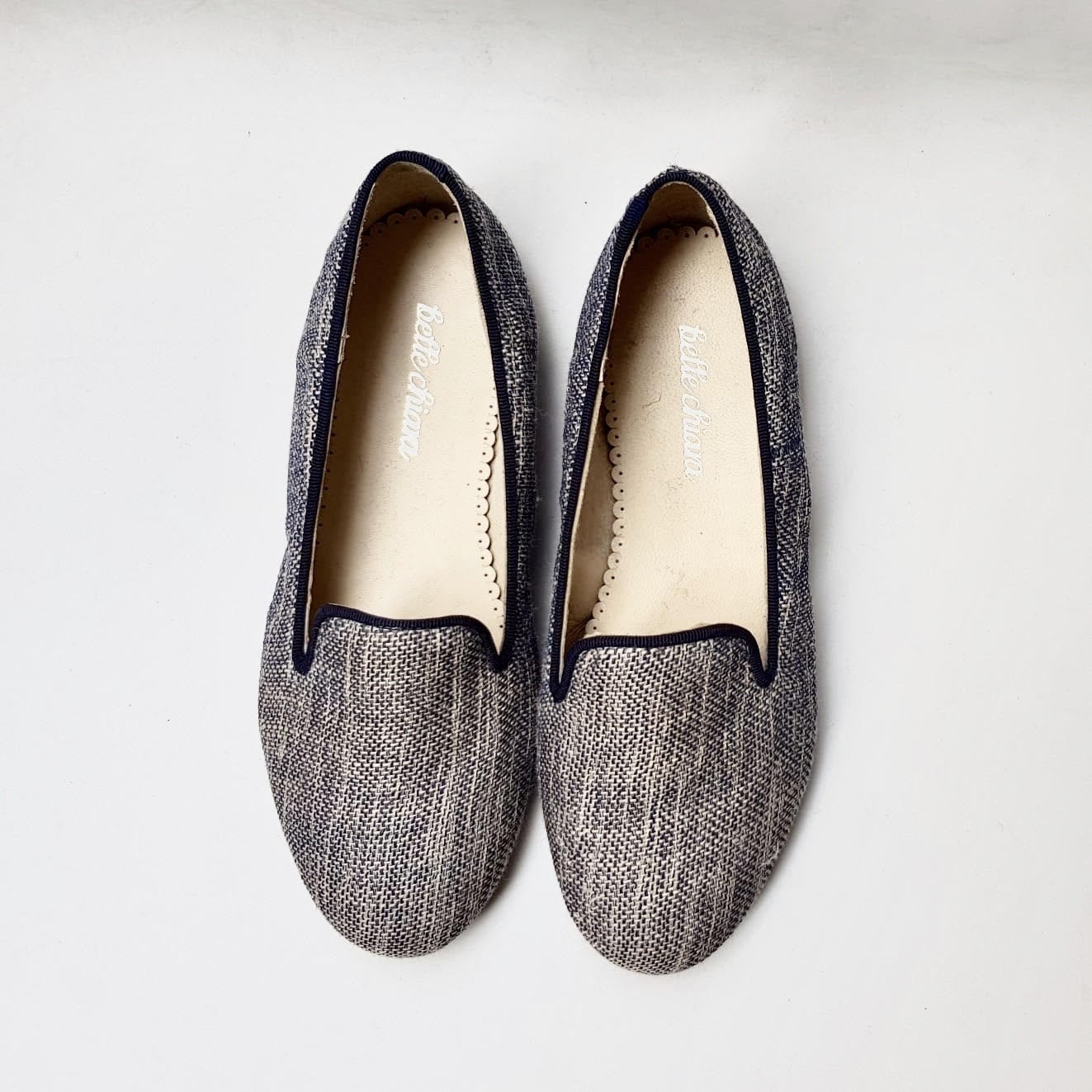 Belle Chiara Rustic Blue Linen Cary Shoes