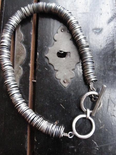 Window Dressing The Soul Wdts Oxidised 925 Silver Disc T Bar Bracelet