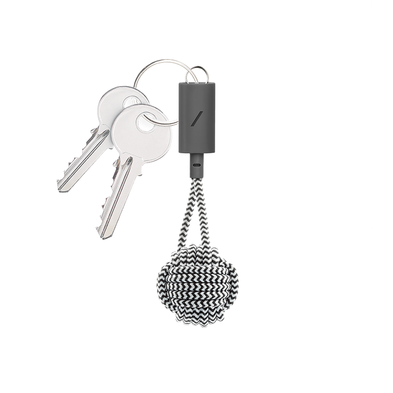 Native Union Key Cable Lightning USB C Keyring Zebra