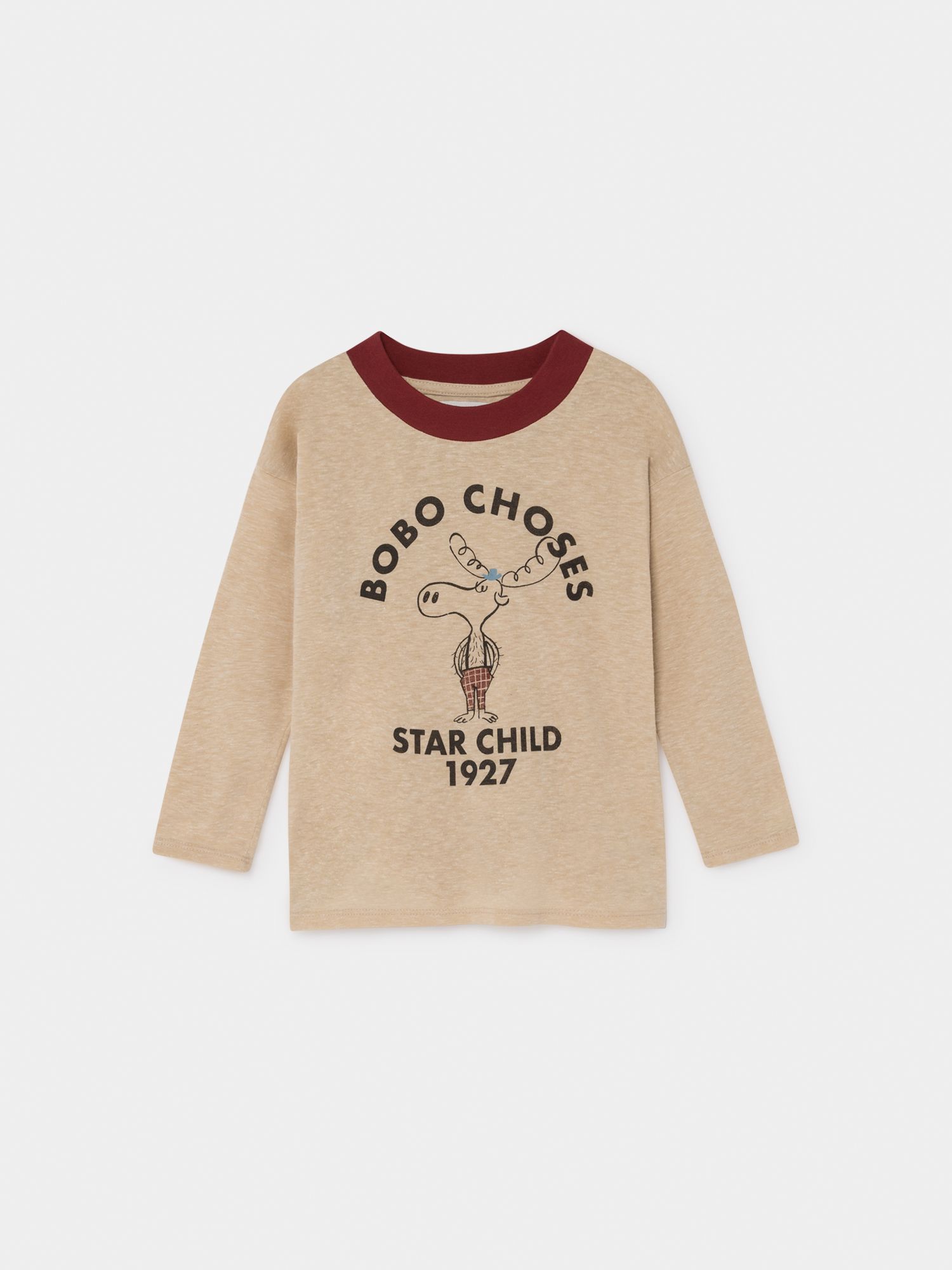 Bobo Choses Beige Bobo Choses Star Child 1927 Long Sleeve T Shirt