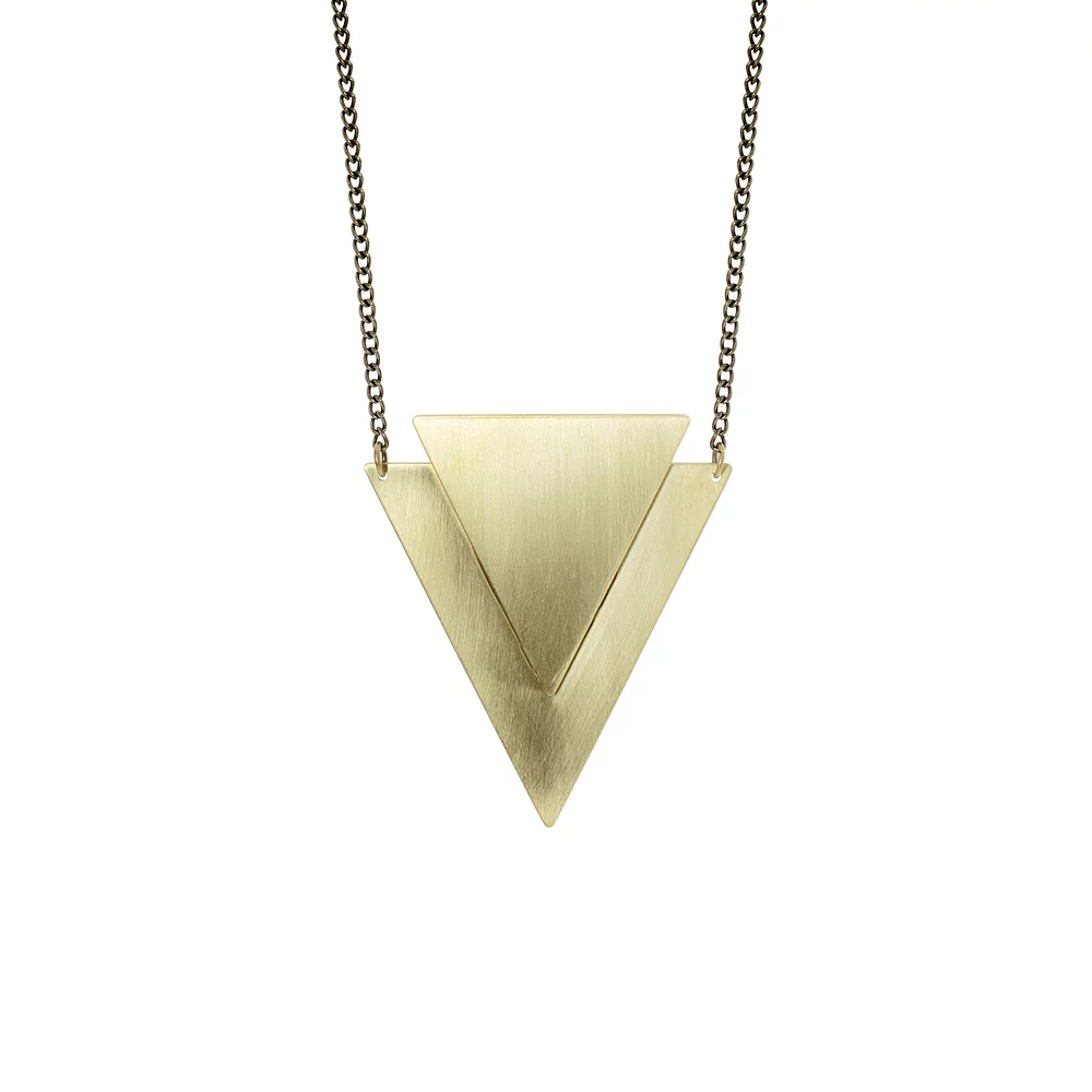 Just Trade  Brass Geometric Shape Lucie Pendant Necklace