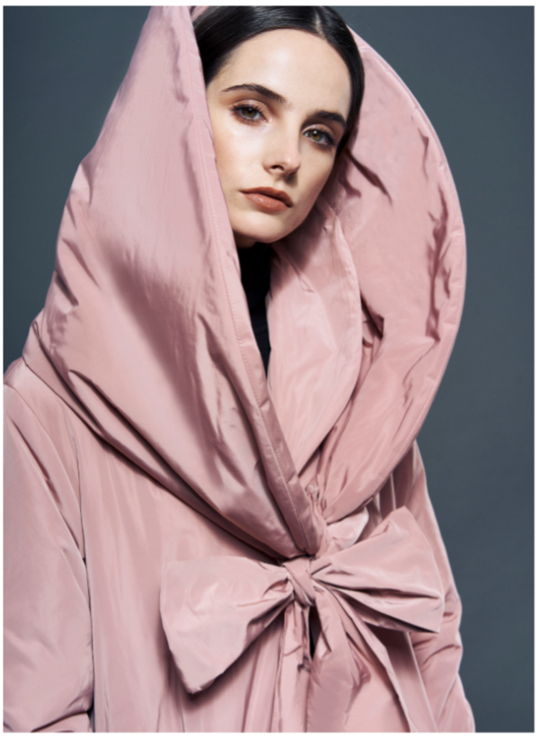 SEI x BIAAF NEGURI Long coat in pink silk