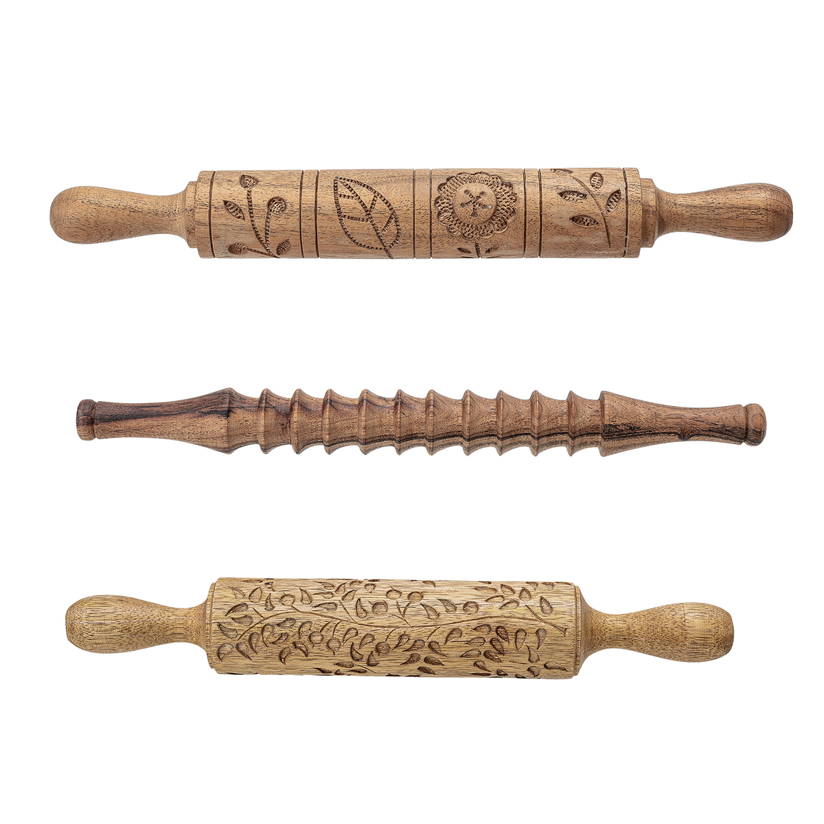 Bloomingville Engraved Wooden Rolling Pin