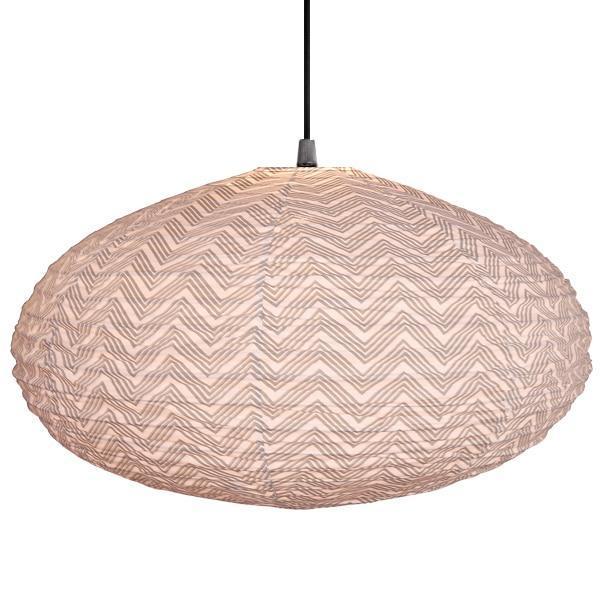 Curiouser and Curiouser Small 60cm Cream & Grey Kuba Cotton Pendant Lampshade