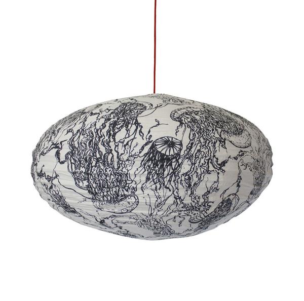 Curiouser and Curiouser Large 80cm Black & Cream Aurelia Cotton Pendant Lampshade