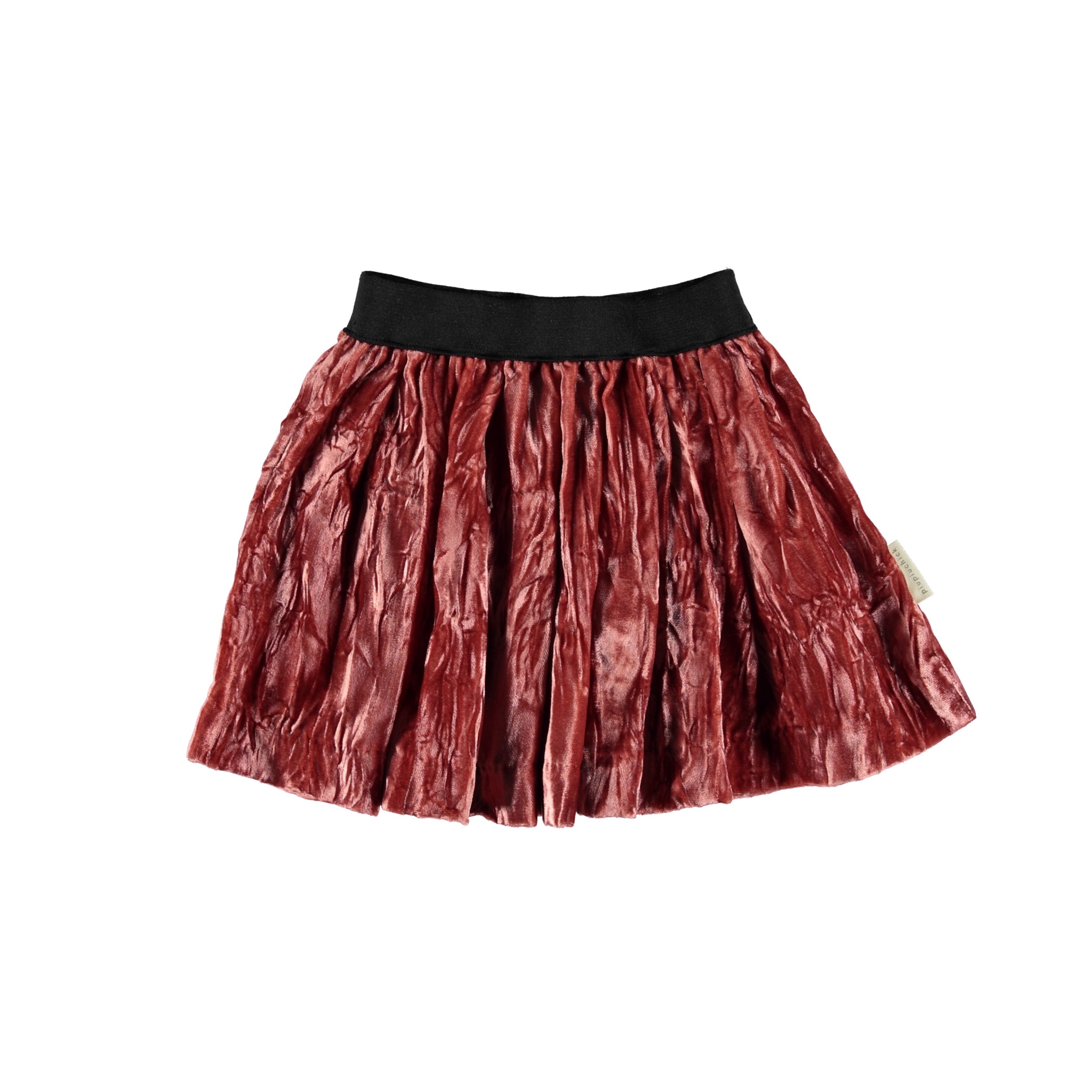 Piupiuchick 6 Years Strawberry Velvet Pleated Skirt