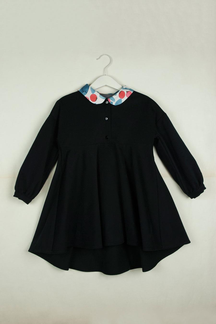 Popelin Black Cloak Dress