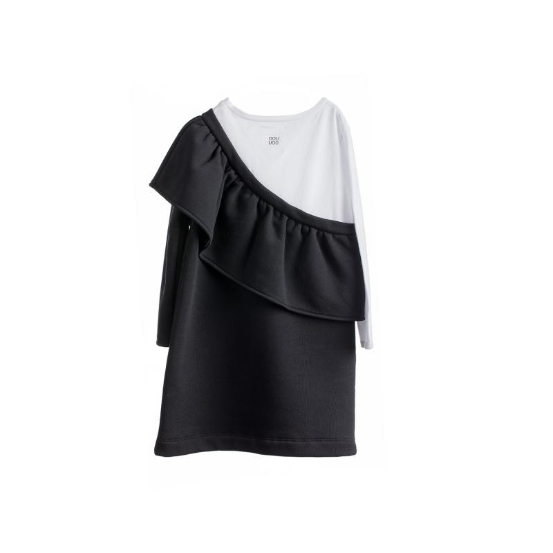 douuod Black Square Dress