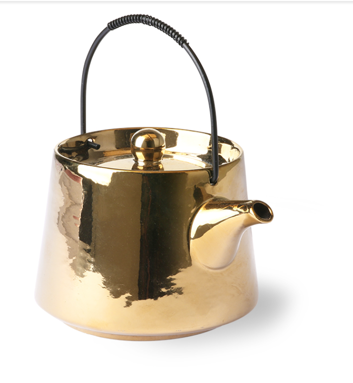 HK Living Gold Sun Tea Pot