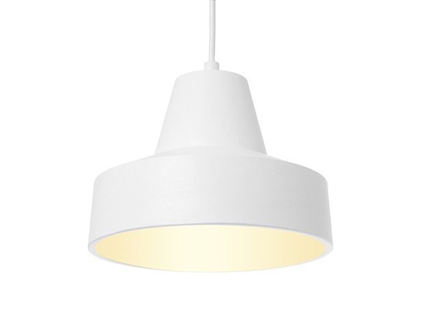 Present Time White Aluminium Low Ribble Pendant Lamp