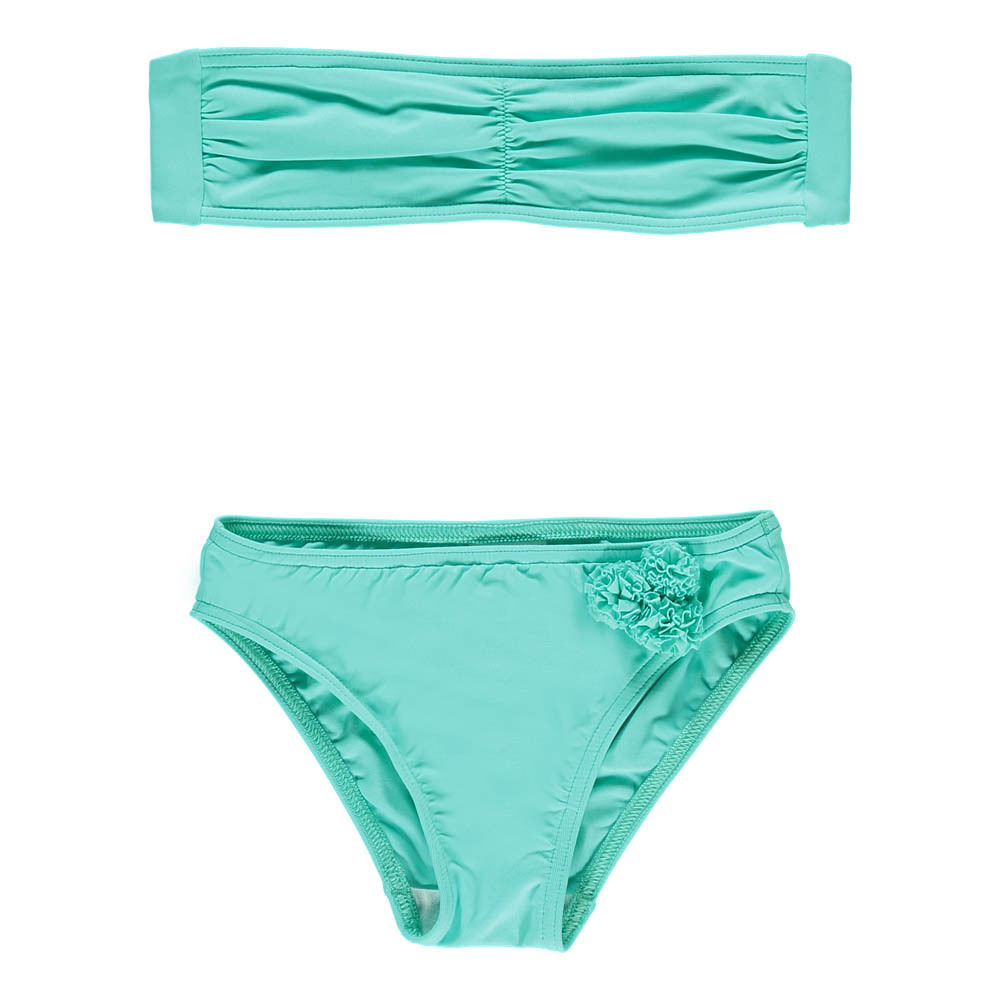 douuod Green Water Flower Bandeau Bikini