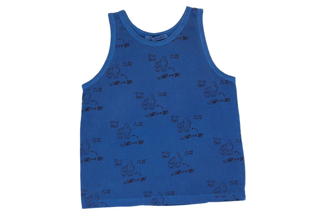 Fresh Dinosaurs Blue Swim Tank Top