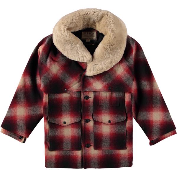 Trouva: Lined Wool Packer Coat Red Cream Plaid