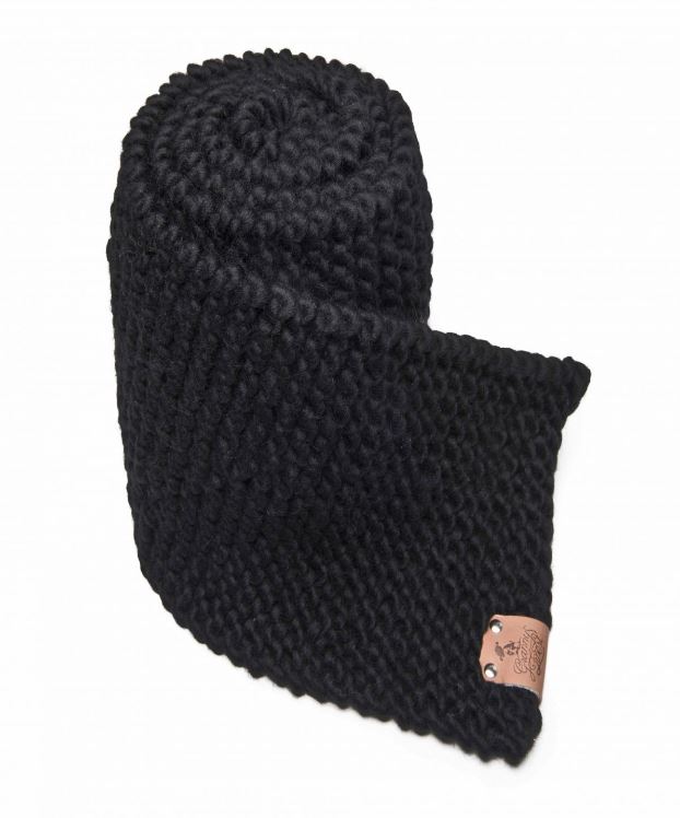 Granny's Finest 170 × 19 cm Unisex Knitted Scarf Black