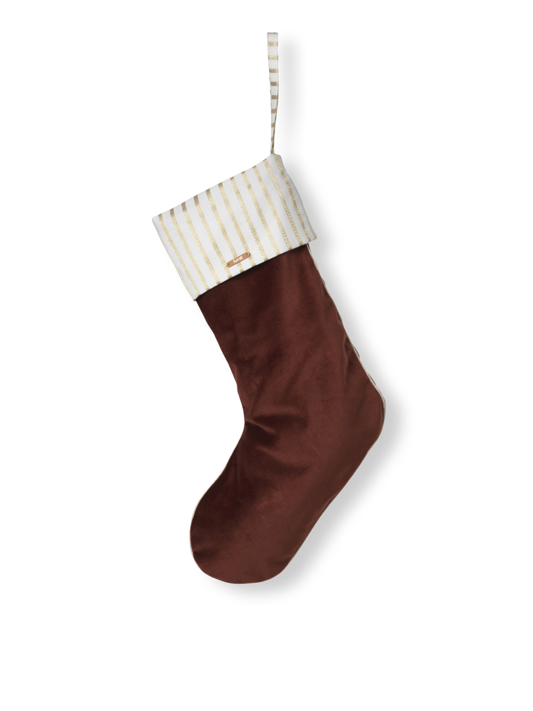 Ferm Living Rust Christmas Velvet Stocking