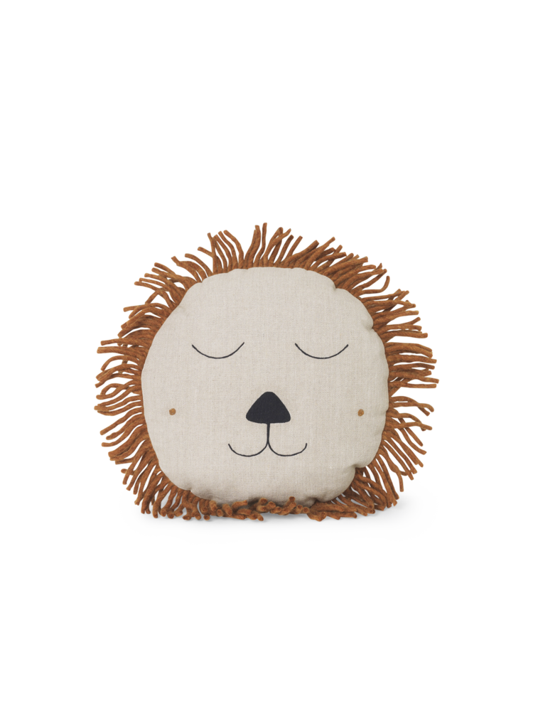 Ferm Living Natural Lion Cushion for Children