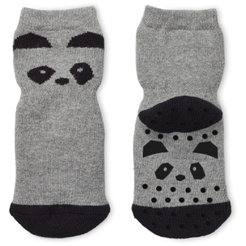 liewood-pack-of-2-gray-melange-panda-nellie-anti-slip-socks