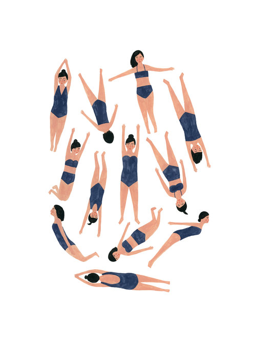 kate pugsley Swimmers Print 20 x 25
