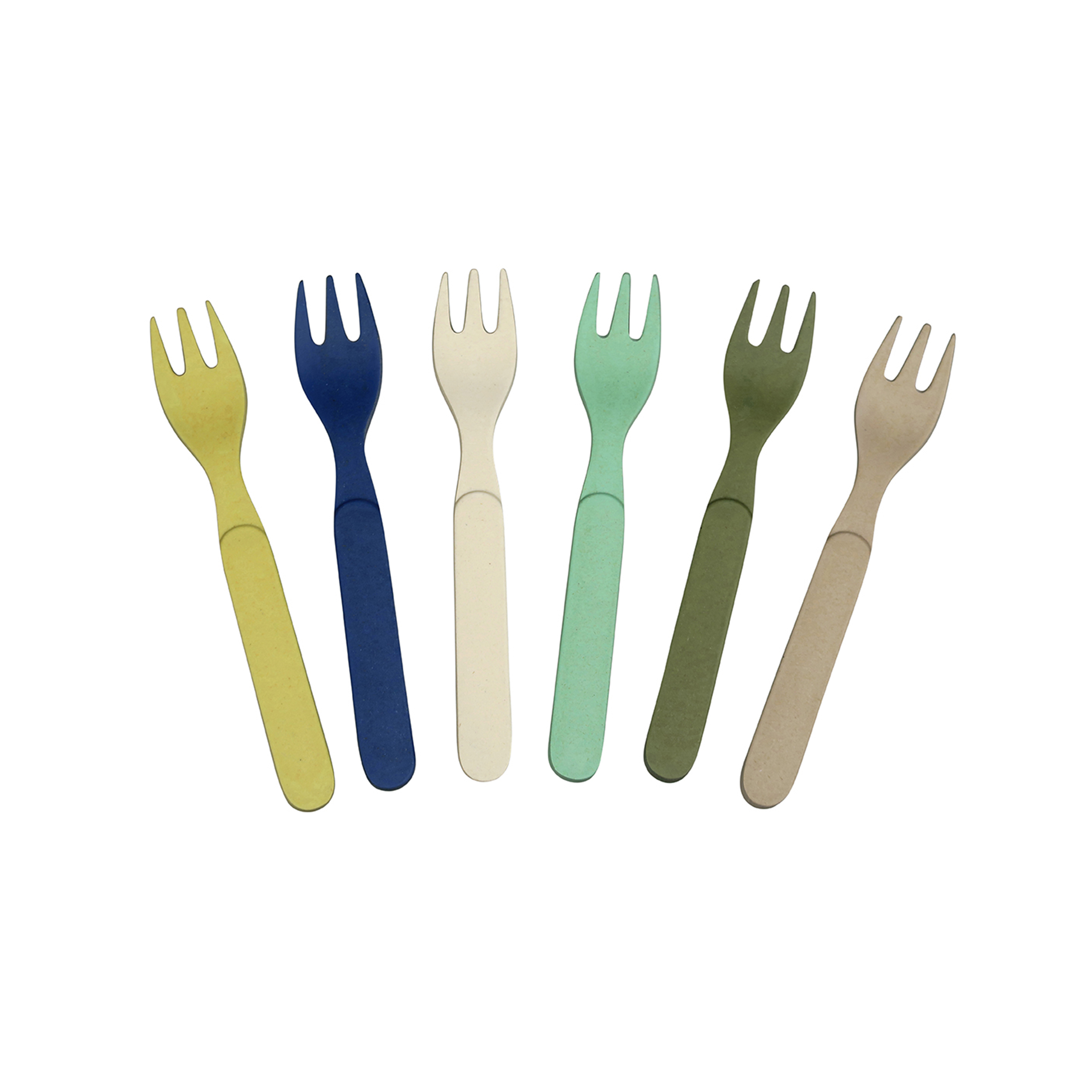 Zuperzozial Set of 6 Breeze Forkful of Colors Bamboo Forks