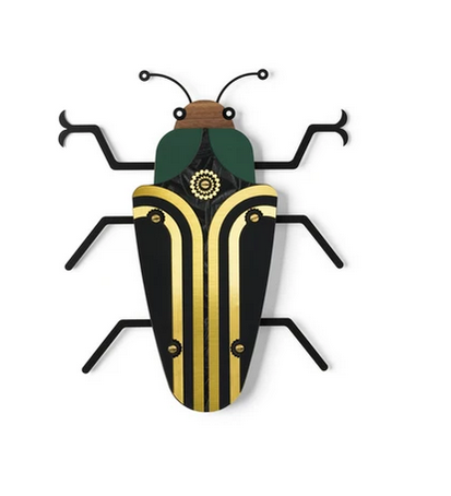 Umasqu Handmade Green Black And Gold Bug2 Wall Decor