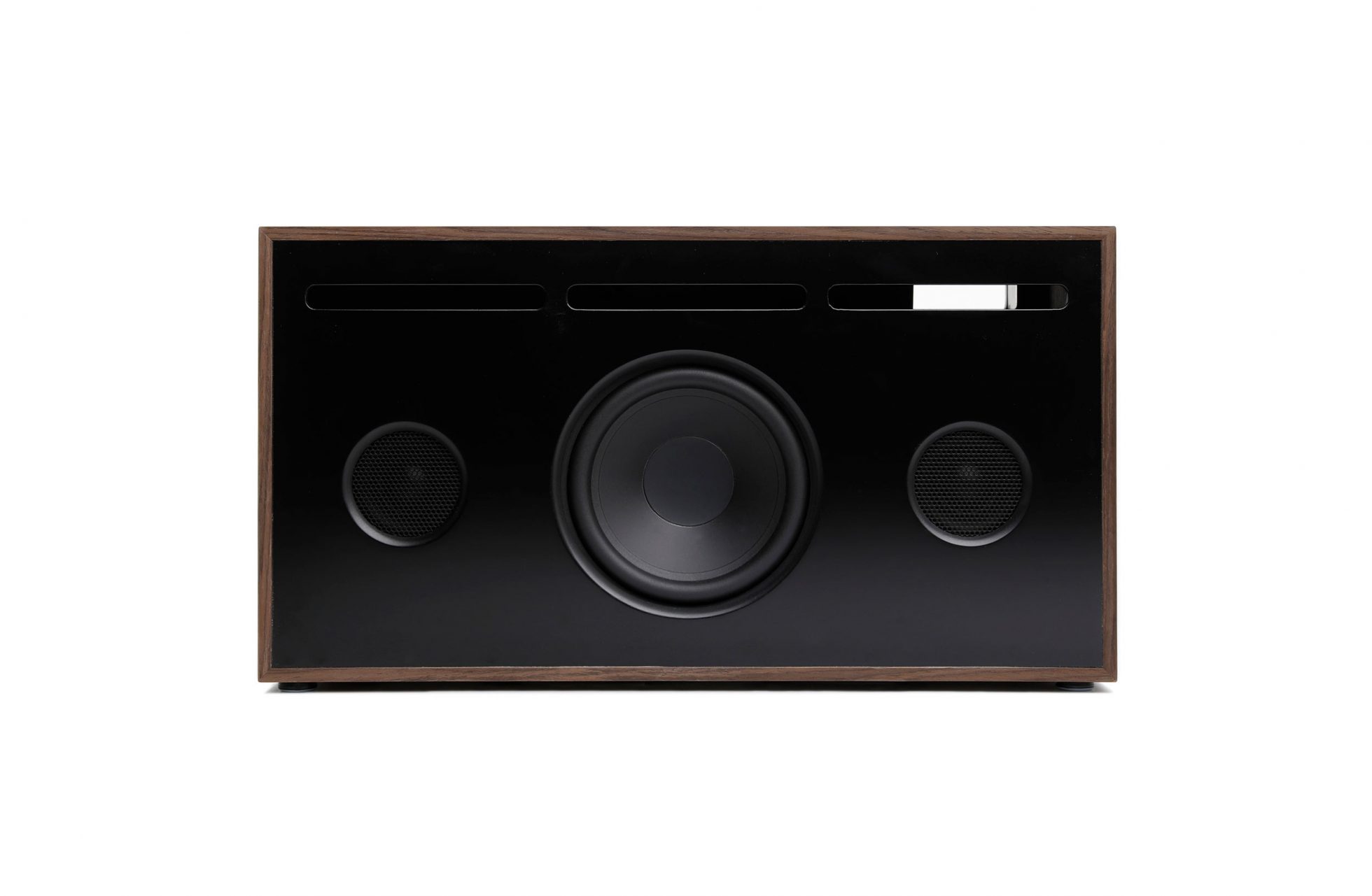 LA BOITE CONCEPT Walnut and Golden Aluminum Fabric PR 01 Speaker