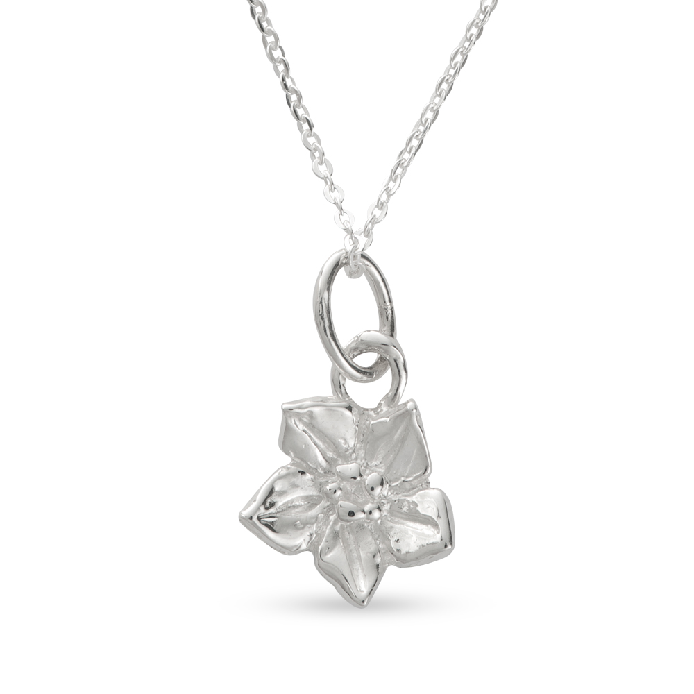 Blackbird London Wild About Flowers Sterling Silver Forget Me Not Necklace