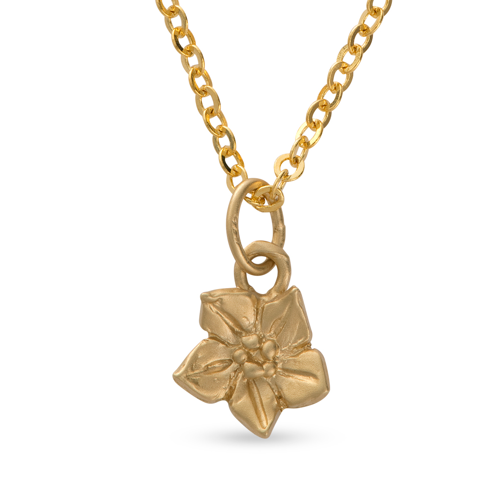 Blackbird London Wild About Flowers Gold Vermeil Forget Me Not Necklace