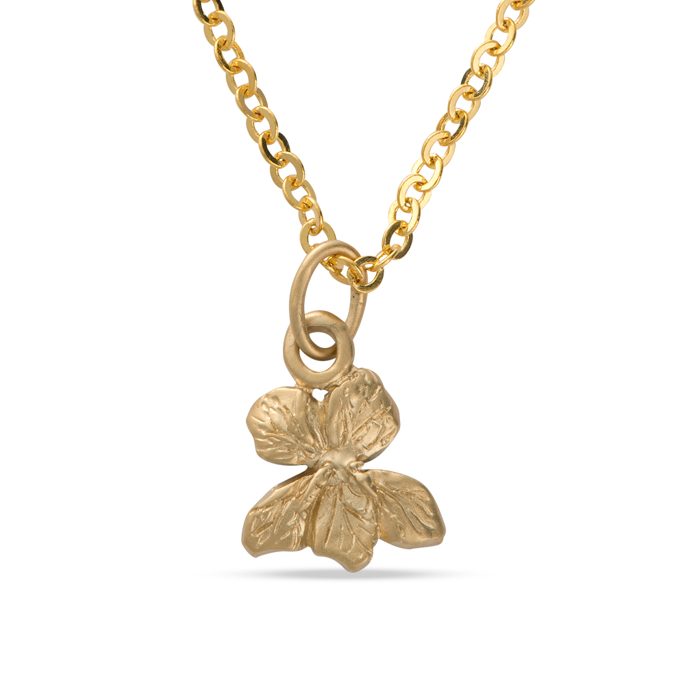 Blackbird London Wild About Flowers Gold Vermeil Violet Necklace 