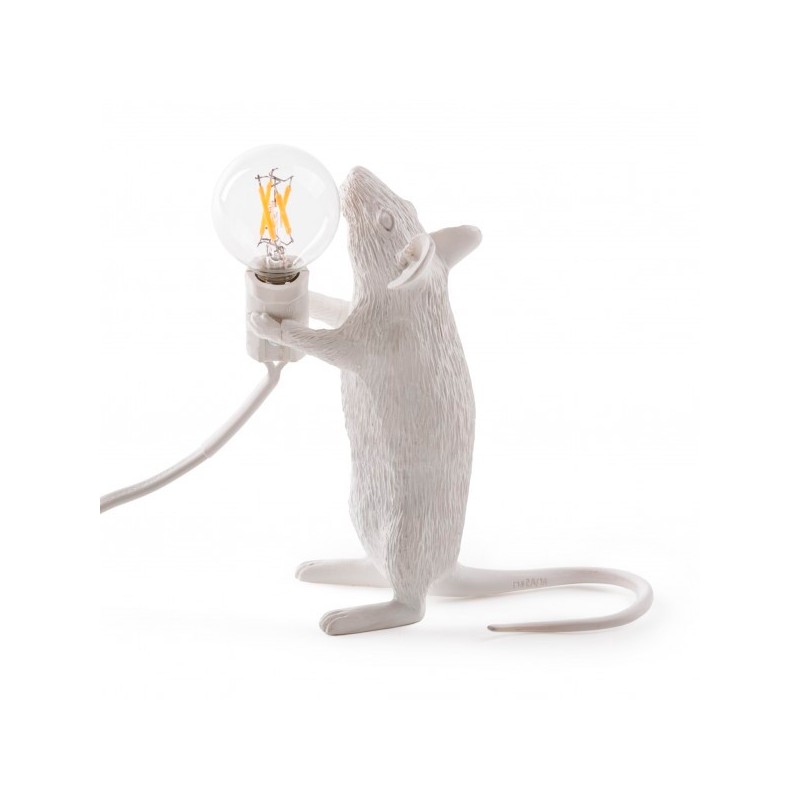 Seletti White Standing Mouse Lamp