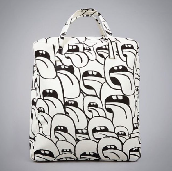 HAY Small Black and White Got This Licked Printed Bag