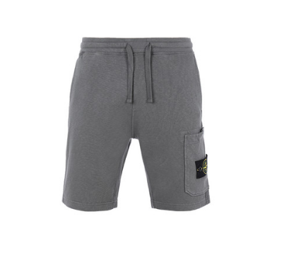 Stone Island Pewter Shorts In Cotton Fleece