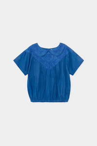 Bobo Choses Short Sleeve Cotton Embroidered Blouse