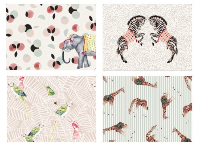 Yvonne Ellen Set of 4 Carnival Animal Placemats