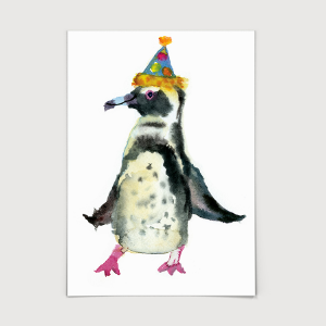 rosie-webb-party-penguin-a3-art-print