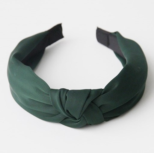 Caroline Gardner Green Knot Satin Headband