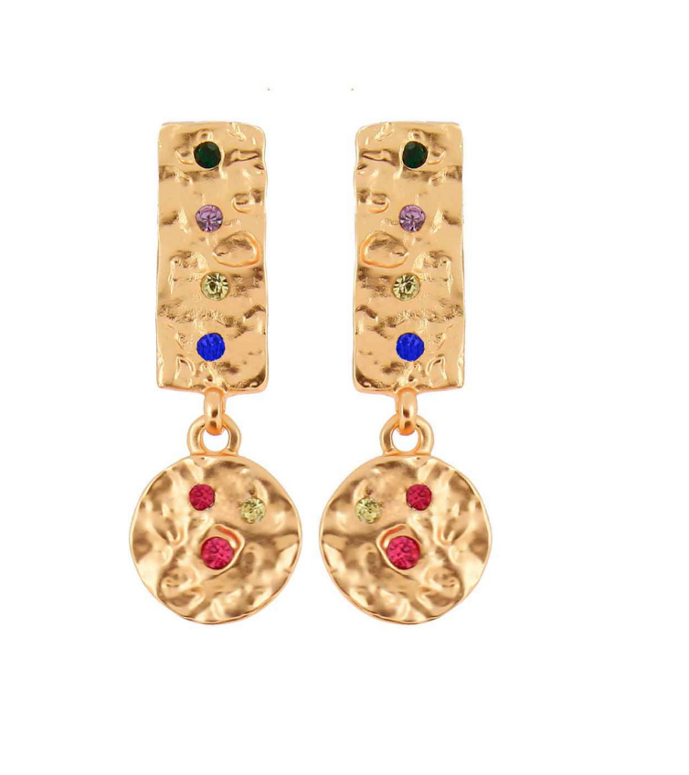 Dansk Smykkekunst Amber Rainbow Earrings - Gold Plating 