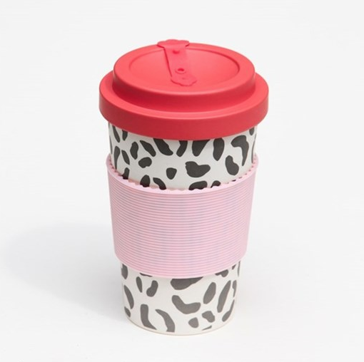 Caroline Gardner Leopard Bamboo Reusable Coffee Cup