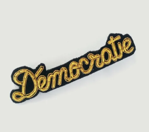 Macon & Lesquoy Democratie Embroidered Brooch