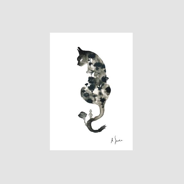 Adolfo Serra A5 Ink Cat Digital Print