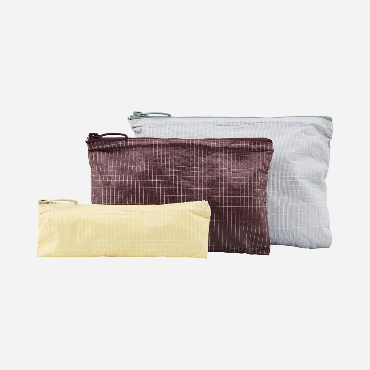 Meraki Set of 3 Travel Bag Yellow Burgundy Green